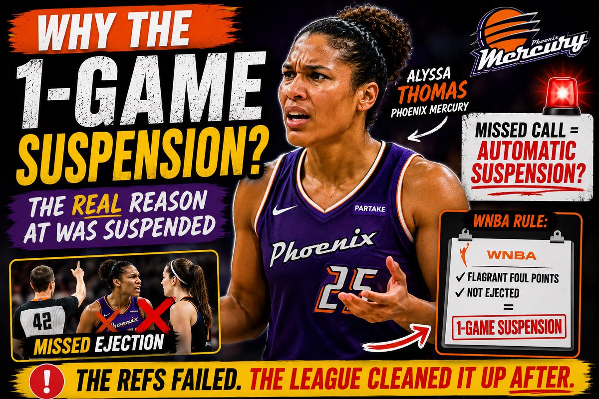 prettygirle2004's tweet photo. 🗣️A lot of people are missing why Alyssa Thomas got a one-game suspension.

The suspension wasn’t because the WNBA suddenly decided to get tougher on dangerous plays. It happened because she wasn’t ejected during the game. 

Under the league’s rules, when a player accumulates enough flagrant foul points, a suspension is triggered. Had she been ejected that night for reckless contact, she likely wouldn’t have received the additional one-game suspension.

The bigger issue is the officiating. The refs failed to properly handle the play in real time, forcing the league to clean it up afterward. That’s a reactive fix, not accountability.

If the WNBA truly wants to improve player safety, it needs to fix the officiating, not just issue suspensions after the damage is already done. @WNBA @IndianaFever