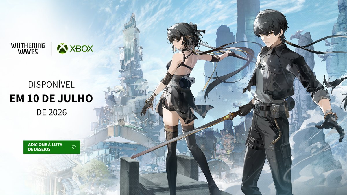 WW_BR_Official_'s tweet photo. Wuthering Waves chega oficialmente ao XBOX em 10/07 (UTC+8)!

Adicione o jogo à sua lista de desejos hoje e prepare-se para embarcar na aventura por Solaris no XBOX. ► https://t.co/1uRXoddkNS

Membros do XBOX Game Pass também podem resgatar recompensas exclusivas no jogo após o lançamento oficial de Wuthering Waves no XBOX, incluindo o Emblema exclusivo "Caminhos e Possibilidades"!

#WutheringWaves #WutheringWavesBR #WutheringWavesXBOX