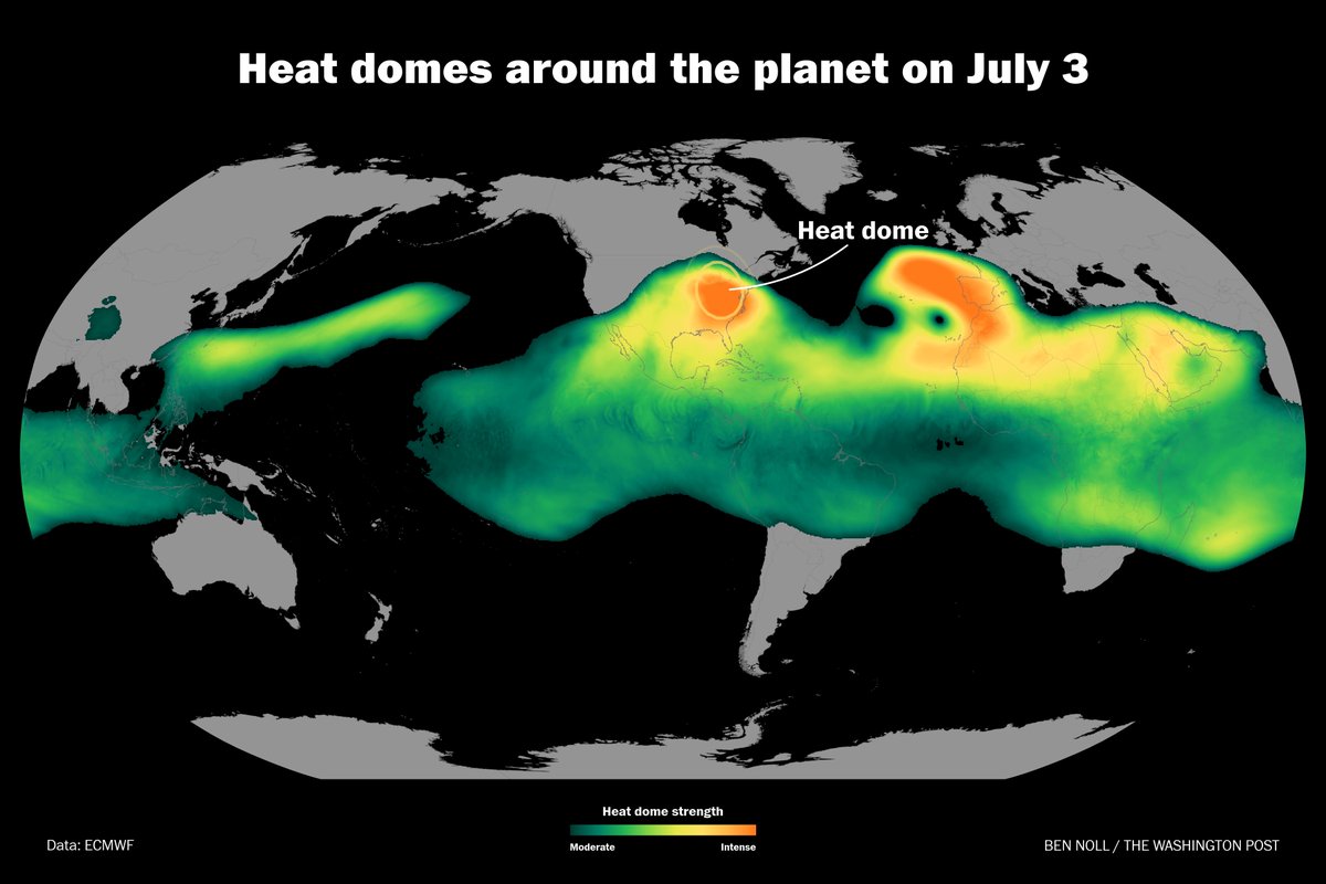 One of the planet's most powerful heat domes will intensify over the ...