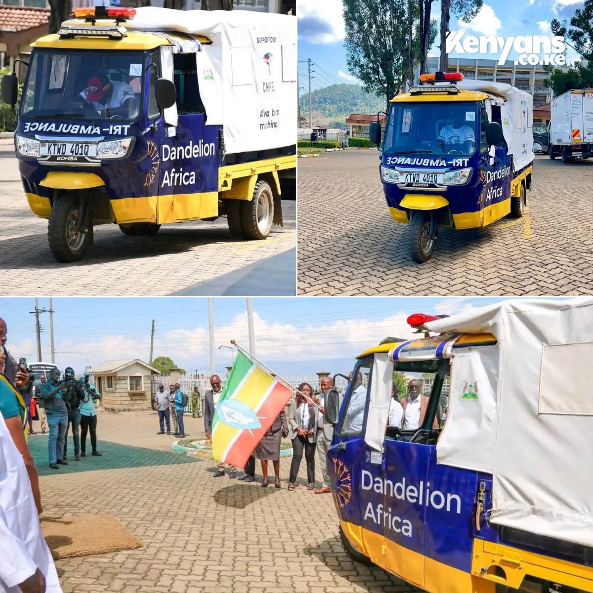 Kenyans's tweet photo. Baringo County flags off donated tutkuk "tri-ambulance" to improve access to medical services in the county https://t.co/vbxnPsuvEo