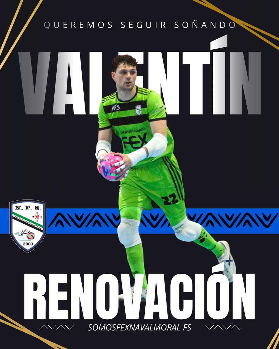 NavalmoralFS's tweet photo. 💙 RENOVACIÓN 💙

La portería está contenta… Uno de los jugadores más determinantes del equipo seguirá un año más con nosotros. Valen continuará dando alegrías a la afición con sus paradas imposibles, natural de Madroñera pero ya es un moralo más en nuestra familia.

#VidaEnAzul https://t.co/qekgO0dmp6
