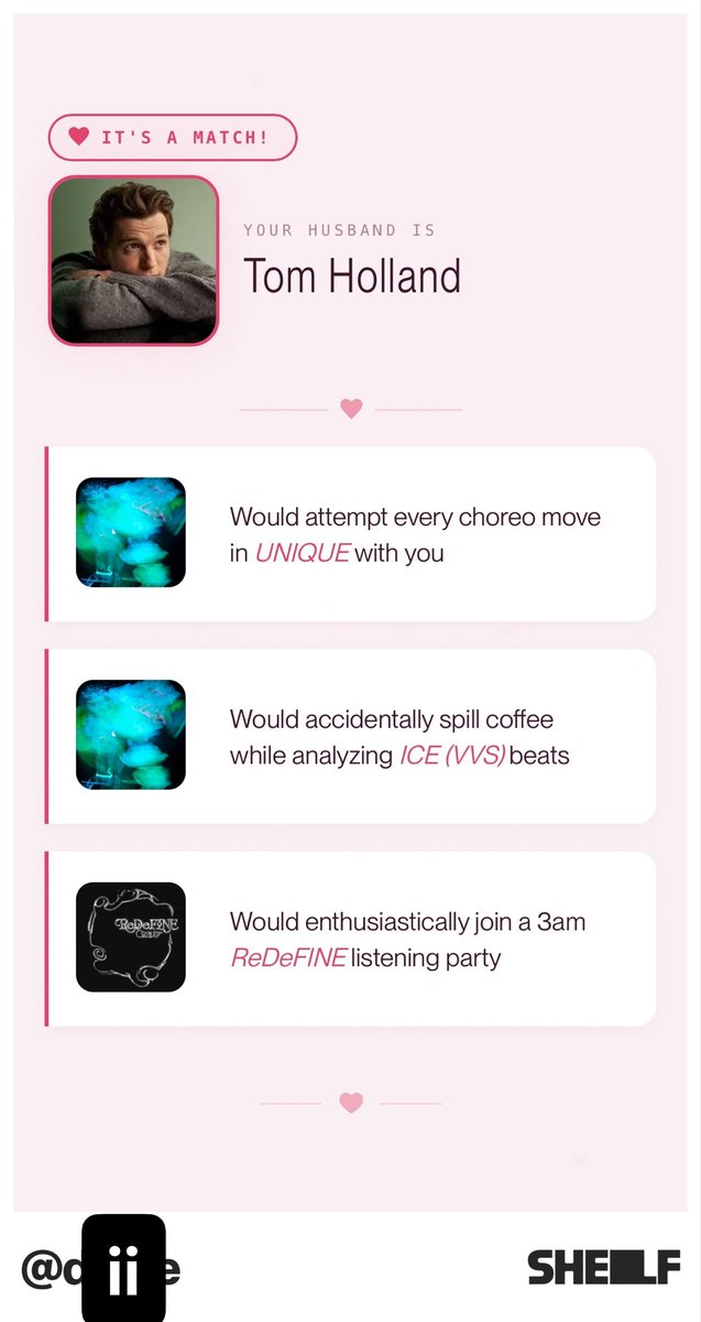 soobdeedoo's tweet photo. did this w shelf app… 1) idk who he is to be honest 😞 2) accurate lowk celeb crush 3) accurate 4) inaccurate im infj/intj but that’s ok,, kinda weird that the app only considers the songs I listened to recently and not of all time https://t.co/HcfcU9DwxM