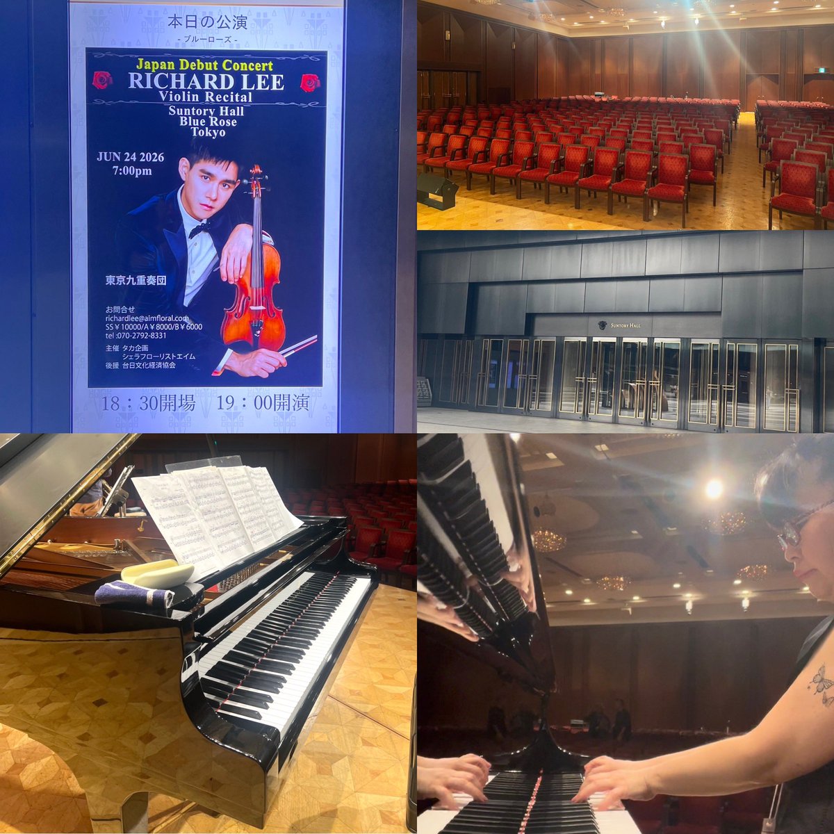 mayumingoodnew's tweet photo. 台湾のヴァイオリニスト・俳優、
リチャード・リーさんの
サントリーホール ブルーローズ公演　小編成ビッグバンドのピアニストとして参加させていただきました。

関係者の皆さま
お声がけくださったバンドマスター
本当にありがとうございました。
（自撮り写真はサウンドチェック時に撮影しました） https://t.co/XwsI7I8Gl4