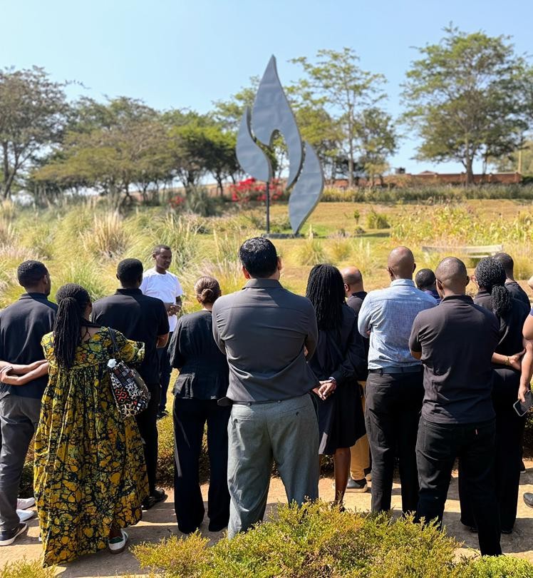 GGGI_Rwanda's tweet photo. Today, the @GGGI_Rwanda  team joined the nation in marking the 100 days of commemoration of the 1994 Genocide against the Tutsi (Kwibuka 32) through visits to the Nyanza Genocide Memorial and the Campaign Against Genocide Museum.

At Nyanza, the final resting place of over 105,000 victims, we paid tribute through a moment of remembrance and wreath-laying, honoring the lives lost and standing in solidarity with survivors.

During the visit, @CarolineCMRaes, GGGI Deputy Regional Director for Quality of Delivery and Rwanda Country Representative, emphasized that remembrance must inspire action. She called for continued commitment to building inclusive, resilient, and sustainable societies.

Our visit to the Campaign Against Genocide Museum further highlighted the courage and sacrifices made to stop the genocide and save lives. It stands as a powerful testament to the enduring values of #unity, #resilience, #Love and #hope.

For @GGGI_Rwanda , this commemoration is a solemn moment to reflect on our shared responsibility to build a future rooted in peace, inclusion, and sustainable development, ensuring that such a tragedy never happens again.

🕯️ Kwibuke Twiyubaka — We remember, we unite, we renew.

#Kwibuka32 #RememberUniteRenew #GGGIRwanda #NeverAgain #Rwanda #SustainableDevelopment #UnityAndResilience