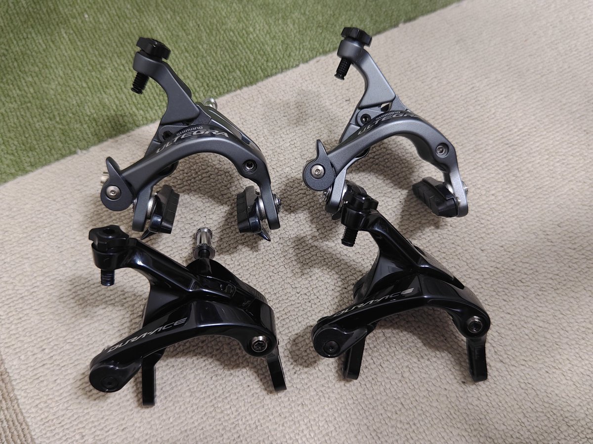 MountainYamaSun's tweet photo. 盆栽ロードバイクのホイールを鉄下駄からMAVIC R-SYSへ、ブレーキキャリパーをBR-6800からBR-R9100へ交換。 https://t.co/5jiSW9Y1IZ