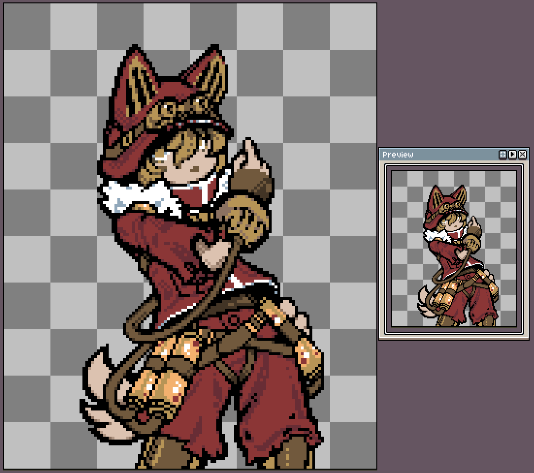 FriendlyFireFox's tweet photo. Pyrok Pixel Art Sprite   
#FugaMelodiesofSteel 
#戦場のフーガ3 
#戦場のフーガ  
Timelapse in replies https://t.co/JbTlGm03G5