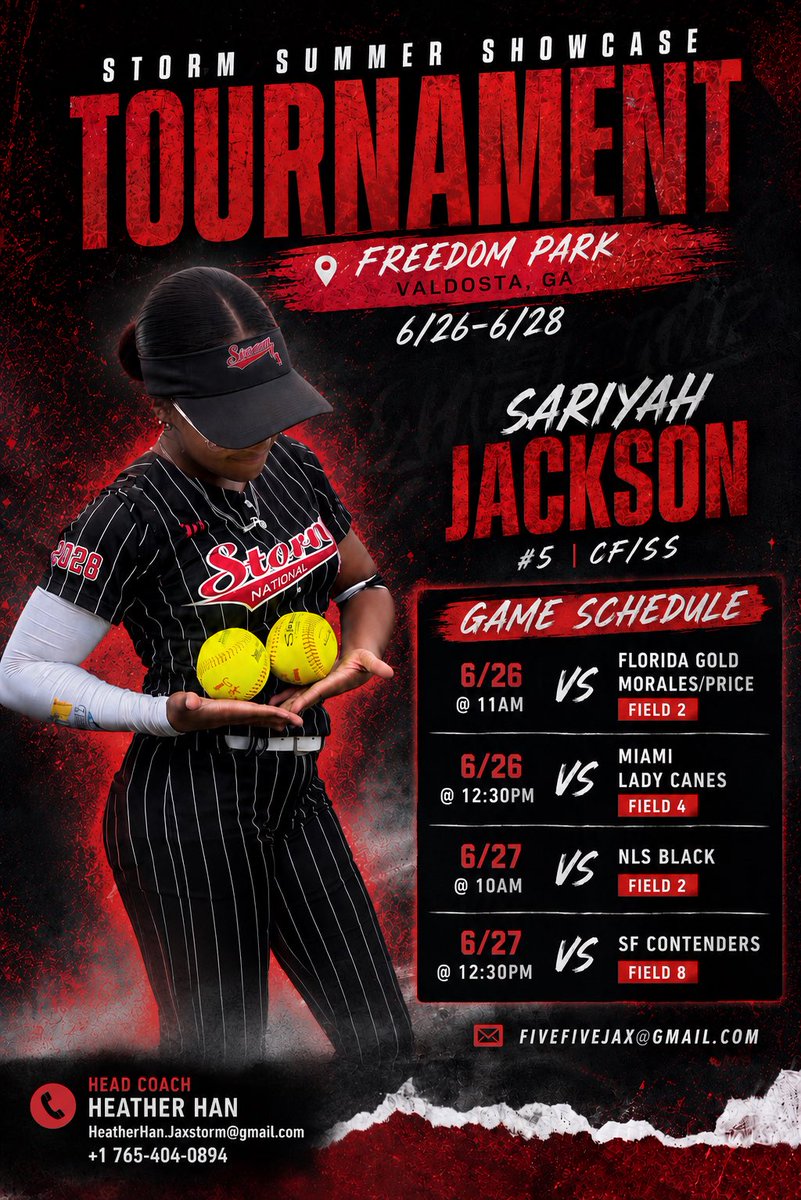 FiveFiveJr's tweet photo. Let’s work!! Another opportunity to get better 🥎
Come see me play or say hi @ The Storm Summer Showcase https://t.co/ZQ8fO7brkF