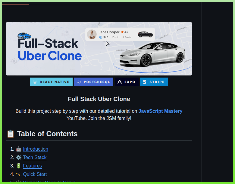 tom_doerr's tweet photo. Full-stack Uber clone built with React Native and Postgres

https://t.co/S5QpTFE3td https://t.co/3Klu95G2DU