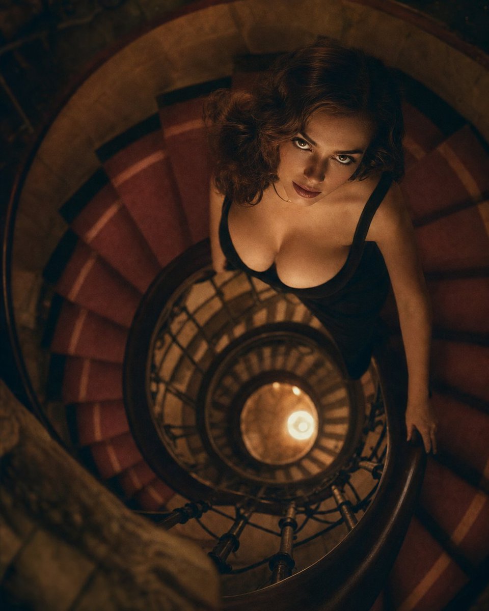 RetroAIArt's tweet photo. November 16th, 1964 — The Vertigo Staircase
Looking up from the spiral. Warm light below. https://t.co/CV5Z9iD1oA