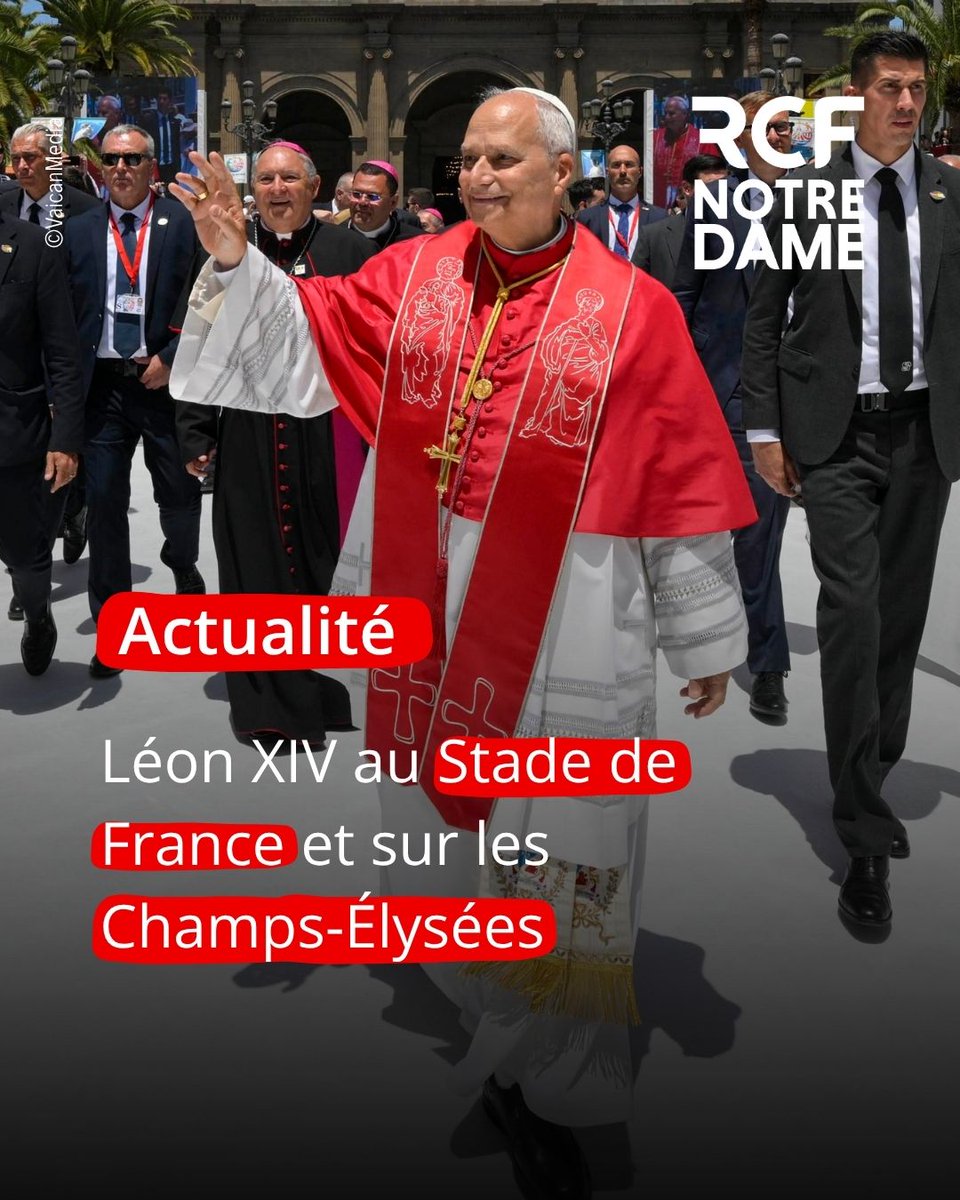 radiorcf's tweet photo. C'est officiel ! Léon XIV donne rendez-vous à la jeunesse française au Stade de France et célébrera une messe en plein air sur les Champs-Élysées.

📻 https://t.co/mC54js878Q https://t.co/DEY2uajk5m