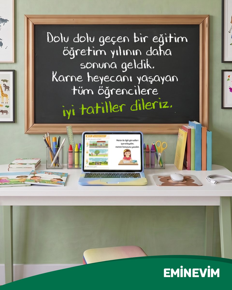 eminevim's tweet photo. Dolu dolu geçen bir eğitim öğretim yılının daha sonuna geldik. Karne heyecanı yaşayan tüm öğrencilere iyi tatiller dileriz.
#eminevim #karnegünü https://t.co/LqrVFbqDbZ