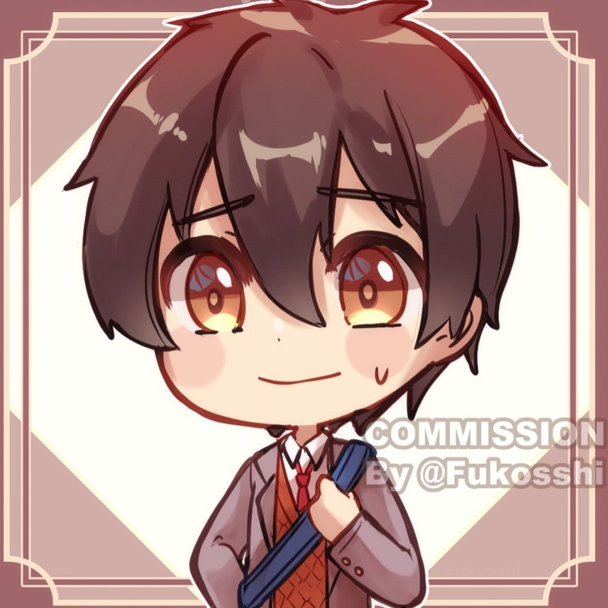 Fukosshi's tweet photo. Chibi MC for @MaleProtagFan 💖 thank you so much for your support 🥰  #DDLC https://t.co/gGrP8BkoCy