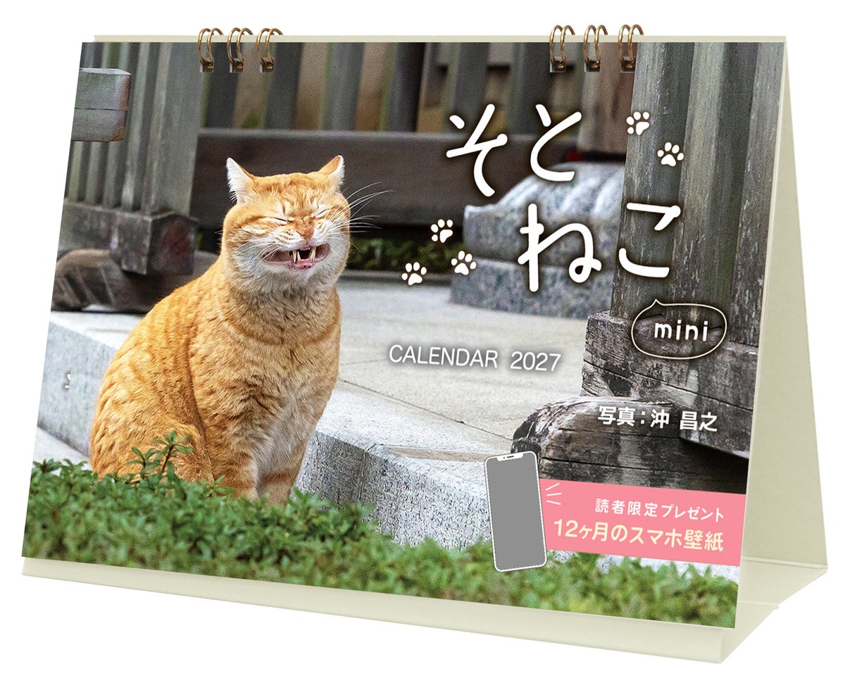 オーダー受付　猫パネル⑨　4/18 2027年カレンダーの予約開始！】 今回は、2027そとねこ 壁掛け