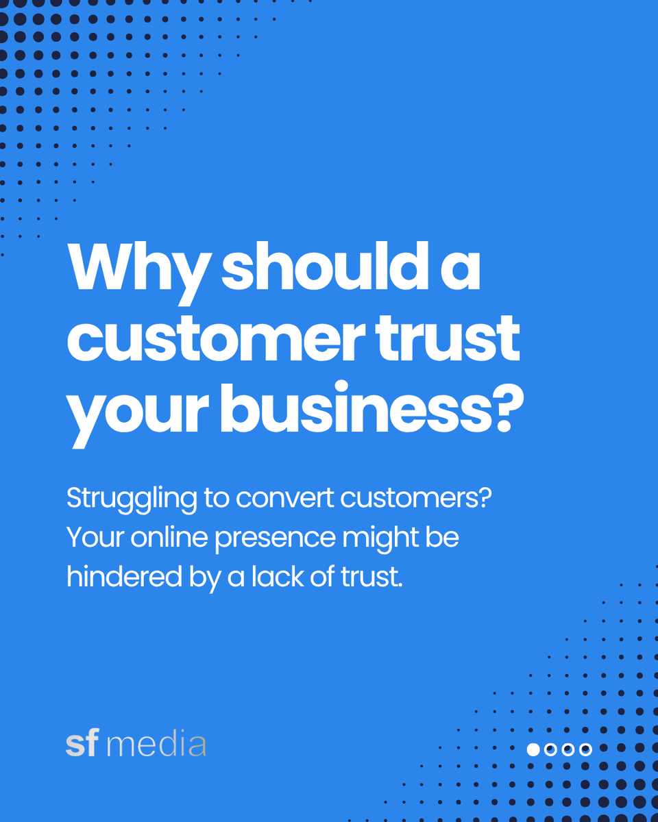 sfmedia's tweet photo. With the rise of AI, key factors such as reviews, case studies and trust marks are now more important than ever to make sure customers have a reason to choose your business.

Need help?  https://t.co/wwIqUeL3GC

#WebsiteTrust #DigitalMarketing #AISEO https://t.co/LhKspPMTji