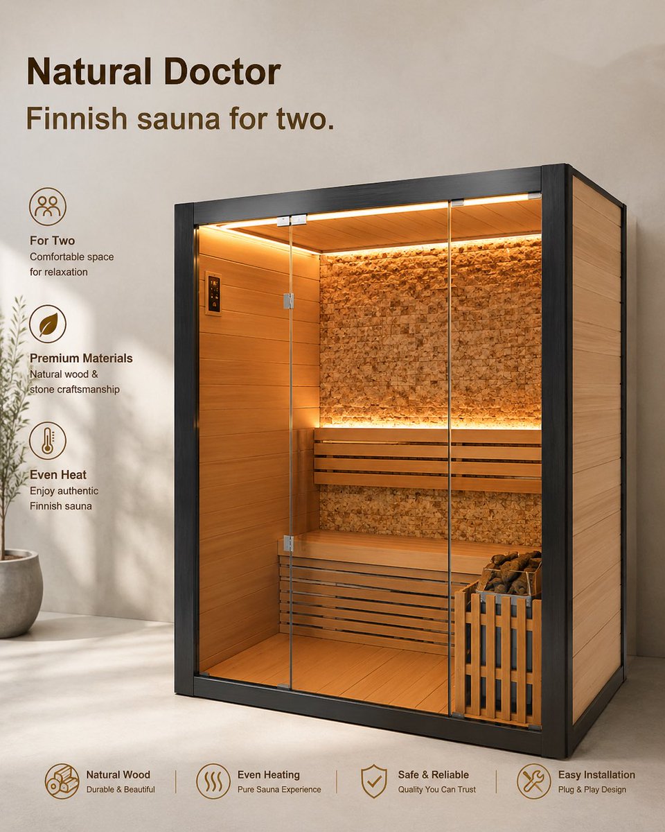 NaturalDoctor_'s tweet photo. Finnish Sauna
For Two.

Natural warmth.
Pure relaxation. https://t.co/df9ZdZsO9D