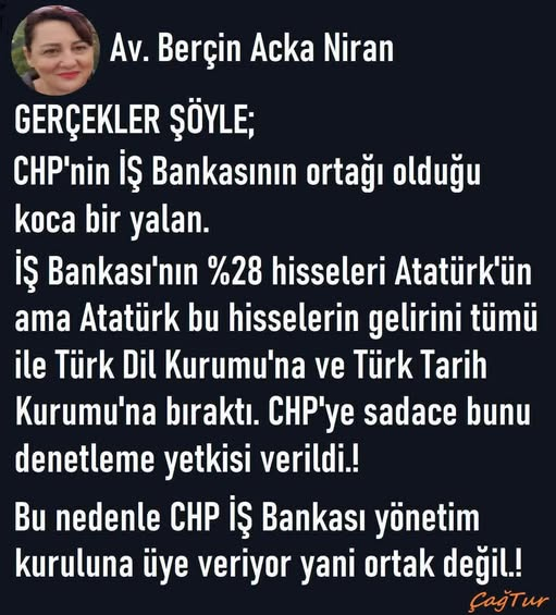 CapanogluSiyma's tweet photo. İş Bankası gerçiği👇 https://t.co/xc8wD4hl73