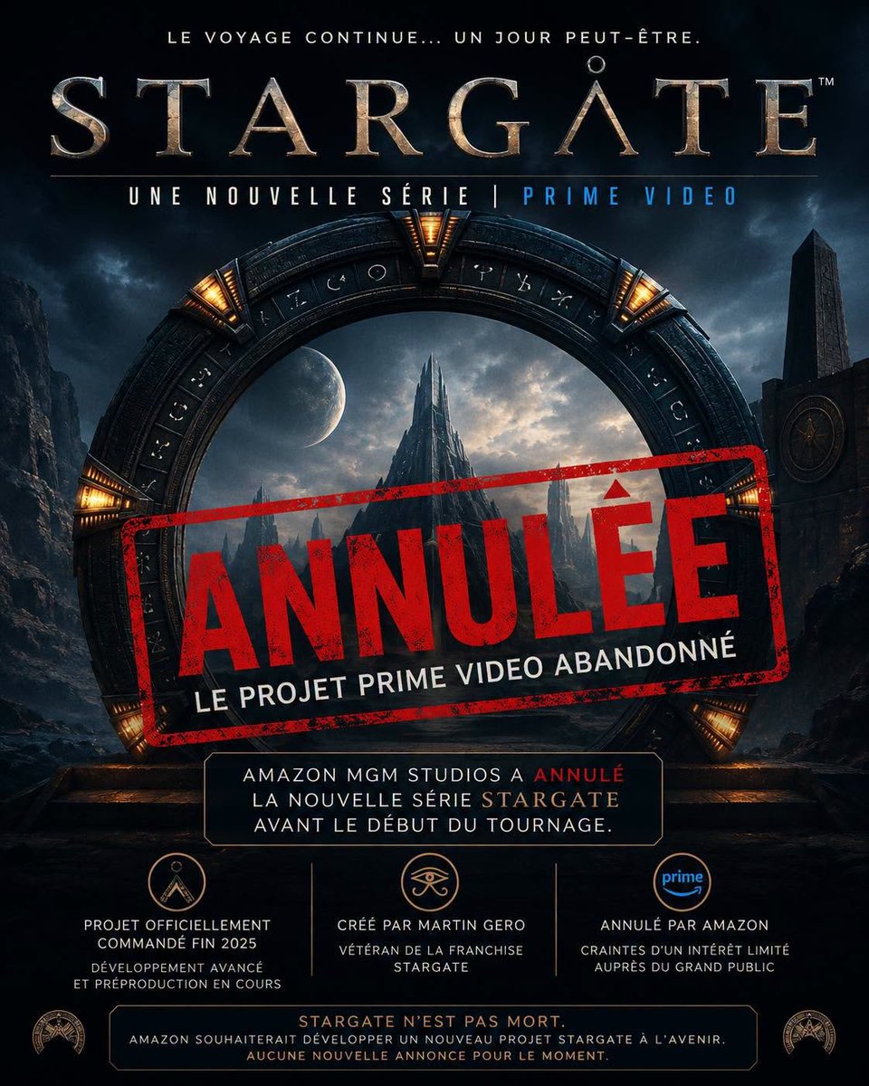 TGSevenements's tweet photo. Fans de Stargate ! 

Suite à l’annulation de la nouvelle série par Amazon MGM, la communauté se mobilise avec #SaveStargate. Nous partageons l’initiative aux fans de la franchise parmi nos visiteurs.🌌
(https://t.co/LQ5DEeLAfn)

#Stargate #ScienceFiction https://t.co/bW9YjbIcnK