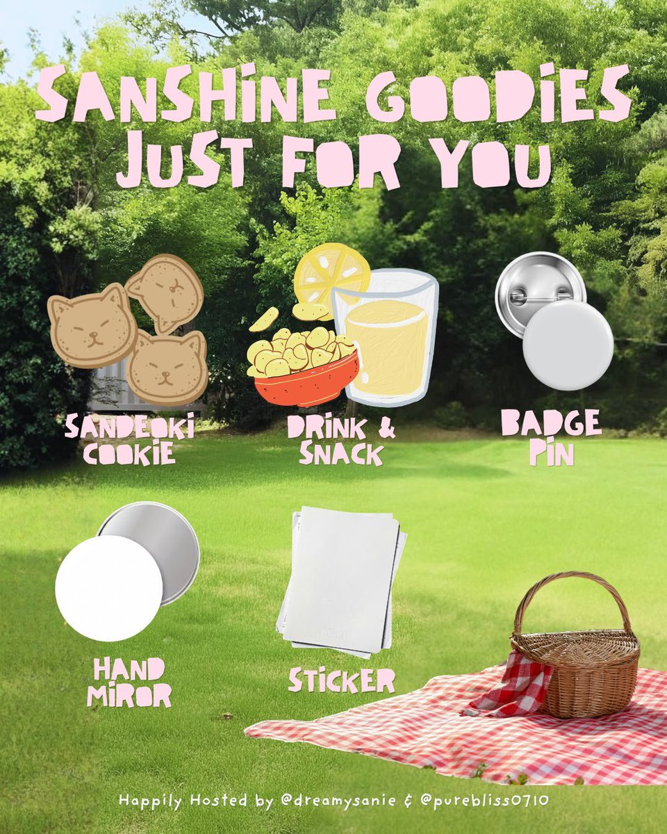 karainim's tweet photo. ☀️🌿 Picnic under the SANshine 🌿☀️
by @dreamysanie &amp; @purebliss0710

Join us as we celebrate our Sannie’s birthday with a cozy picnic under the sunshine!💛

📍 Taman Anggrek, GBK
📅 12 July 2026
⏰ 15.00 WIB  

HTM : 85k

🔗 https://t.co/dPIimHlPlh https://t.co/PuHJ685EdE