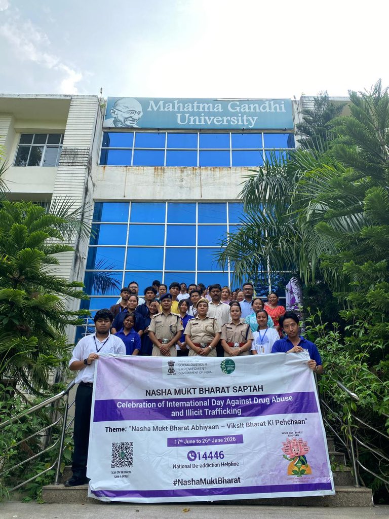 NssMahatma's tweet photo. MGU Meghalaya observed the International Day Against Drug Abuse and Illicit Trafficking with an awareness programme conducted by Byrnihat Police Station. Hon’ble Vice Chancellor, faculty, NSS volunteers and students participated. #SayNoToDrugs #MGUMeghalaya #DrugFreeFuture https://t.co/vjhlTVjuiT