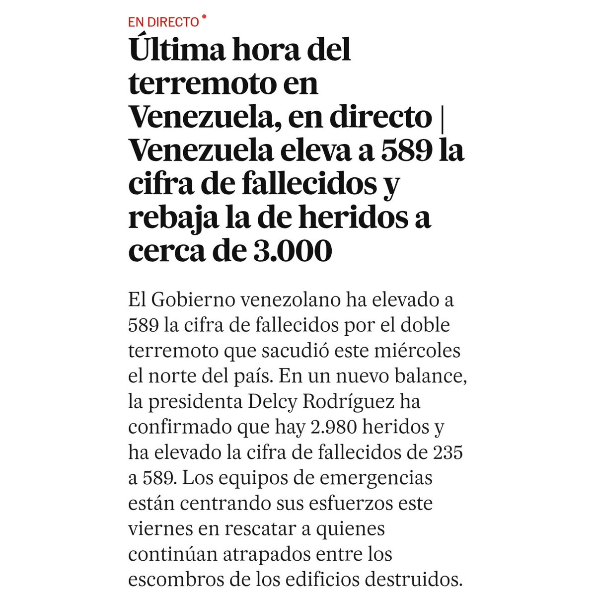 HeverCastroB's tweet photo. @Gustavo12097994 El último reporte oficial dice que van 589 fallecidos y 2.980 heridos, pero obviamente todos los especialistas dicen que el parte es muchísimo mayor. https://t.co/S0xGBN5bwT