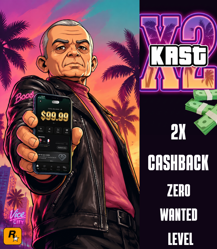 Bulgakoff_K's tweet photo. Pre-ordering GTA VI this weekend?

Don't forget to make your match prediction in the @KASTxyz  app first ⚽️

--Pick the winner
-- get it right
 --enjoy 2x cashback on your spend

Vice City rewards are cool

Real-life rewards are cooler https://t.co/PzNpjWZBTZ