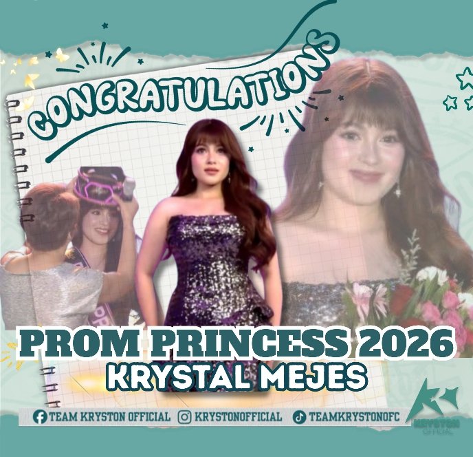 krystonofficial's tweet photo. 𝐒𝐇𝐄 𝐈𝐍𝐃𝐄𝐄𝐃 𝐂𝐑𝐎𝐖𝐍𝐄𝐃 𝐇𝐄𝐑𝐒𝐄𝐋𝐅 𝐓𝐎𝐍𝐈𝐆𝐇𝐓! 

We couldn’t be prouder! Our very own Krystal Mejes is officially the Star Magical Prom 2026 Prom Princess! 

To our amazing Stunners, thank you for showing up, giving your absolute all, and proving that our dedication is unmatched. Look at her shining so bright—this crown belongs to her, and this victory belongs to all of us. All the late nights, the voting drives, and the non-stop cheering were completely worth it!

Congratulations, Princess natin! We love you so much! 

KRYSTAL MEJEStic NIGHT 
#KRYSTALxNescafeFusion