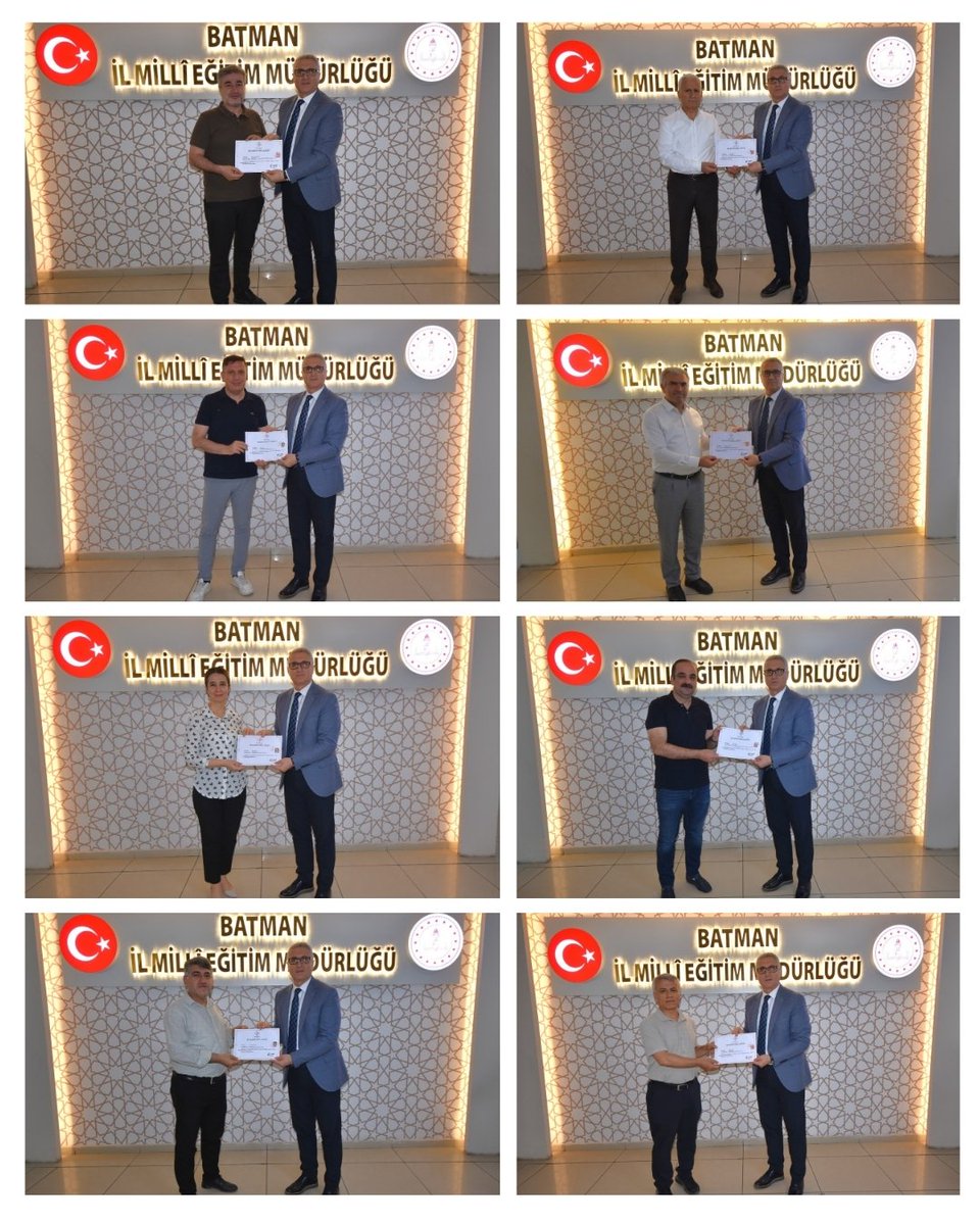 BatmanilMEM's tweet photo. İl Müdürümüz, Müdür Yardımcıları ve Şube Müdürlerine Başarı Belgelerini Takdim Etti

Eğitim öğretim yılı boyunca yürüttükleri başarılı çalışmalar ve özverili hizmetlerinden dolayı İl Millî Eğitim Müdürlüğümüz bünyesinde görev yapan il millî eğitim müdür yardımcıları ile şube müdürlerine, Valimiz Sayın Ekrem Canalp adına başarı belgeleri İl Millî Eğitim Müdürümüz Sayın Yaşar Ciğer tarafından takdim edildi.

İl Millî Eğitim Müdürümüz Sayın Yaşar Ciğer, eğitim öğretim yılı boyunca büyük bir gayret ve sorumluluk bilinciyle görev yapan müdür yardımcıları ve şube müdürlerine teşekkür ederek, gösterdikleri emek ve katkılardan dolayı kendilerini tebrik etti.

İl Müdürümüz, eğitim hizmetlerinin etkin ve verimli bir şekilde yürütülmesinde önemli rol üstlenen yöneticilere çalışmalarında başarılarının devamını dileyerek başarı belgelerini takdim etti.

@tcmeb @Yusuf__Tekin @batmanvaliligi @yasarciger