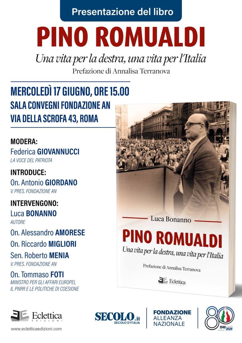 AlekosPrete's tweet photo. Ricordiamo chi era Romualdi: vicesegretario del Partito Fascista Repubblicano, nel 1948 la Corte d'Assise lo condannò a morte (poi ergastolo e amnistia) per collaborazionismo. Oggi deputati e ministri della Repubblica celebrano un fascista alleato dei nazisti. Vergogna. #matrice https://t.co/H3yyvjLFjF