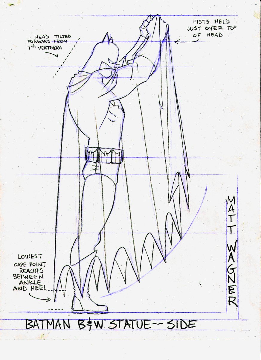 MattWagnerComic's tweet photo. Model sheet designs for my @Batman B&amp;W statue. https://t.co/9KNJUt4k3r