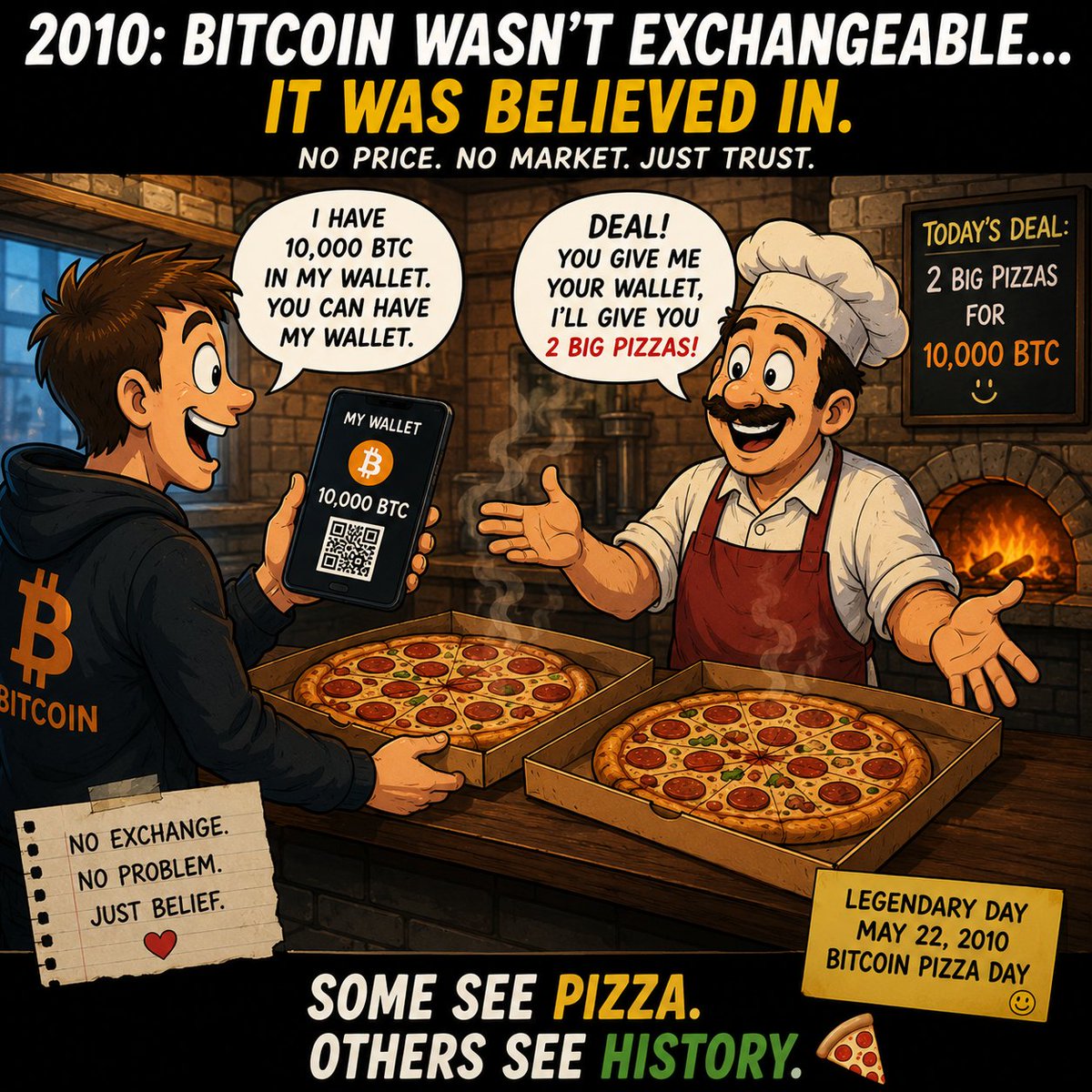 dailyremitcoin's tweet photo. 🍕 Someone bought pizza with Bitcoin in 2010.

Imagine if they had just waited...

Now imagine someone buying pizza with DRC today.

Future crypto historians: "Not again!" 😂🍕

#DRC #Bitcoin #CryptoMeme #Pizzacoin #btc https://t.co/SEYEQifqfk