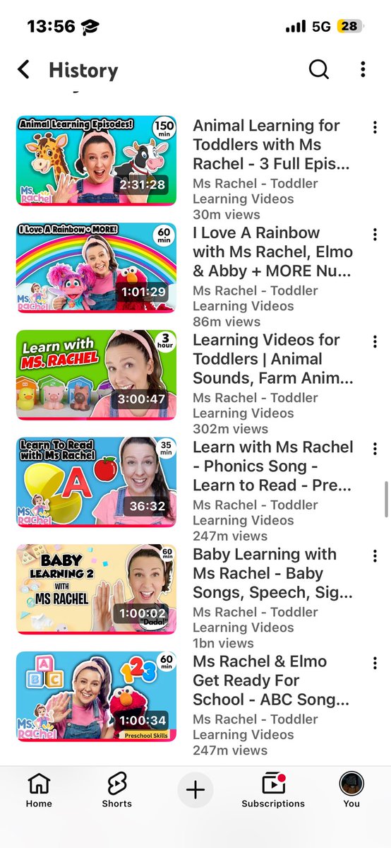 ThePrawnPrince's tweet photo. I have this habit of signing into youtube on my friends’ TVs, big mistake because now I have absolutely no idea who is watching hours of toddler and baby learning videos ON MY ACCOUNT. 

WHERE ARE YOU FINDING THE TIME TO WATCH 10 HOURS OF CHICKEN BANANA??? https://t.co/qxJaIIt28z