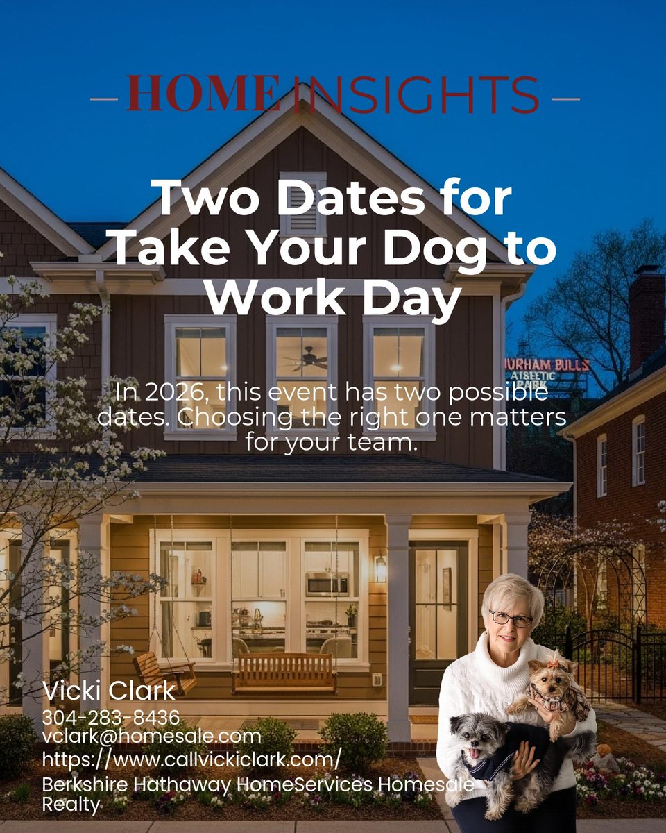 callVickiClark's tweet photo. Two different 2026 dates for National Take Your Dog to Work Day mean planning the right event is all about timing and clarity for your team. Which date fits your office best? https://t.co/jQqDO8PlQb