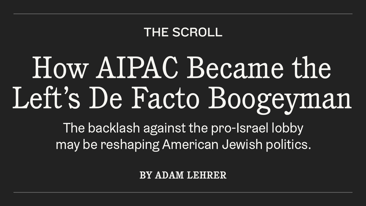 tabletmag's tweet photo. The New York primaries weren't just a victory for Mamdani's allies. They cemented AIPAC as the left's favorite political villain, whether it was involved in a race or not.

Is this a turning point for pro-Israel politics? https://t.co/uEyWiZD21W