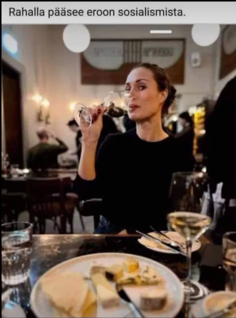 JukMantu's tweet photo. Haluatko päästä osalliseksi eliitin hyvinvoinnista? Jos haluat tehdä sen muiden rahoilla ja avuilla ryhdy demariksi ja ole ylpeästi moderni shapanja-sosialisti vaikka se köyhiä vituttaisikin. https://t.co/cZ8Z1yKNC9
