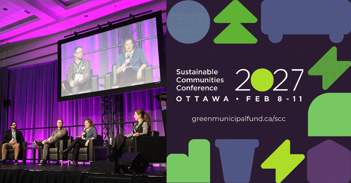 GreenMuniFund's tweet photo. 📢 Calling all municipal leaders and sustainability changemakers: Join us at @FCMonline’s upcoming Sustainable Communities Conference! Sign up to the FCM Connect newsletter for more information. #SCC2027. https://t.co/cdbkwkEFqL https://t.co/oq4Co46Guy