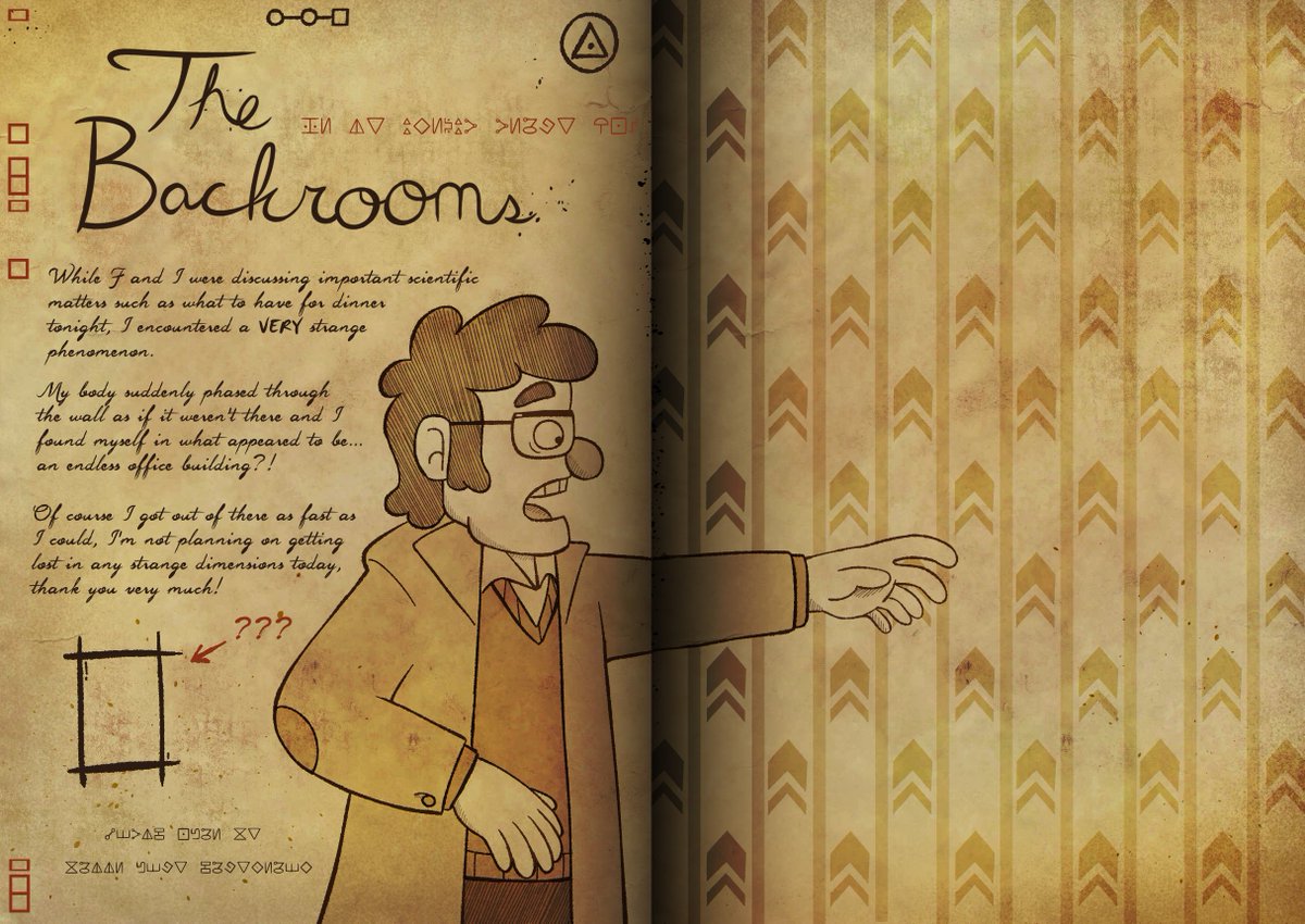 hikikomorbee's tweet photo. my copy of journal 3 is kinda weird #gravityfalls #backrooms https://t.co/g56oiVVeHs