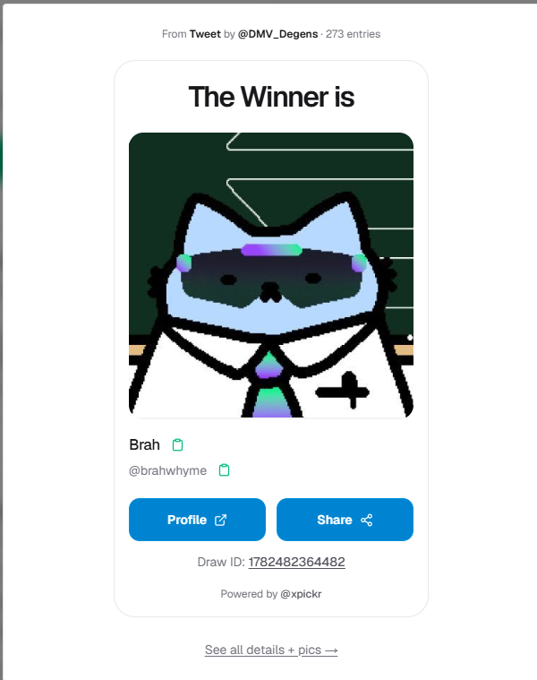 DMV_Degens's tweet photo. Congrats @brahwhyme make a ticket in the discord please https://t.co/Y0jWqusP14