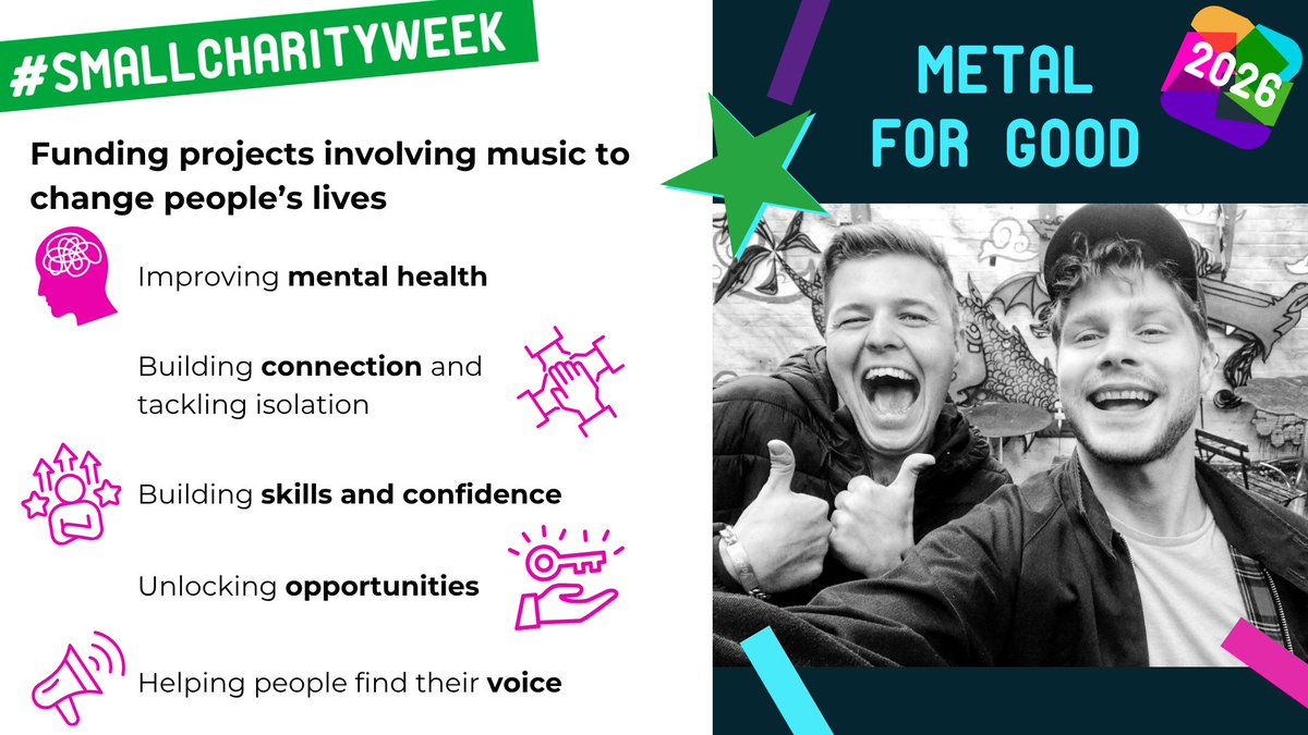 DudleyCVS's tweet photo. “We fund projects using music to change lives.” This small charity with a massive impact gives grants to good causes that use music to improve mental health, unlock young potential, and amplify underrepresented voices.

#SmallCharityWeek https://t.co/14VvK6VK7c