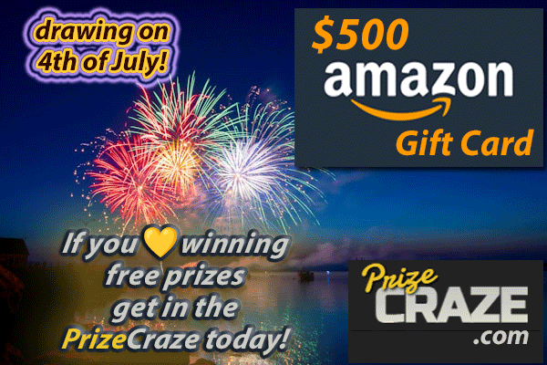 Prize_Craze's tweet photo. 🎁A $500 #Amazon Gift Card #win would certainly add sparkle to your July 4th celebrations!🎇

If you 💝LOVE #winning FREE PRIZES...
👇
Get in the PrizeCraze today: https://t.co/LnB5SndOpU https://t.co/Sv1uF0R6s0