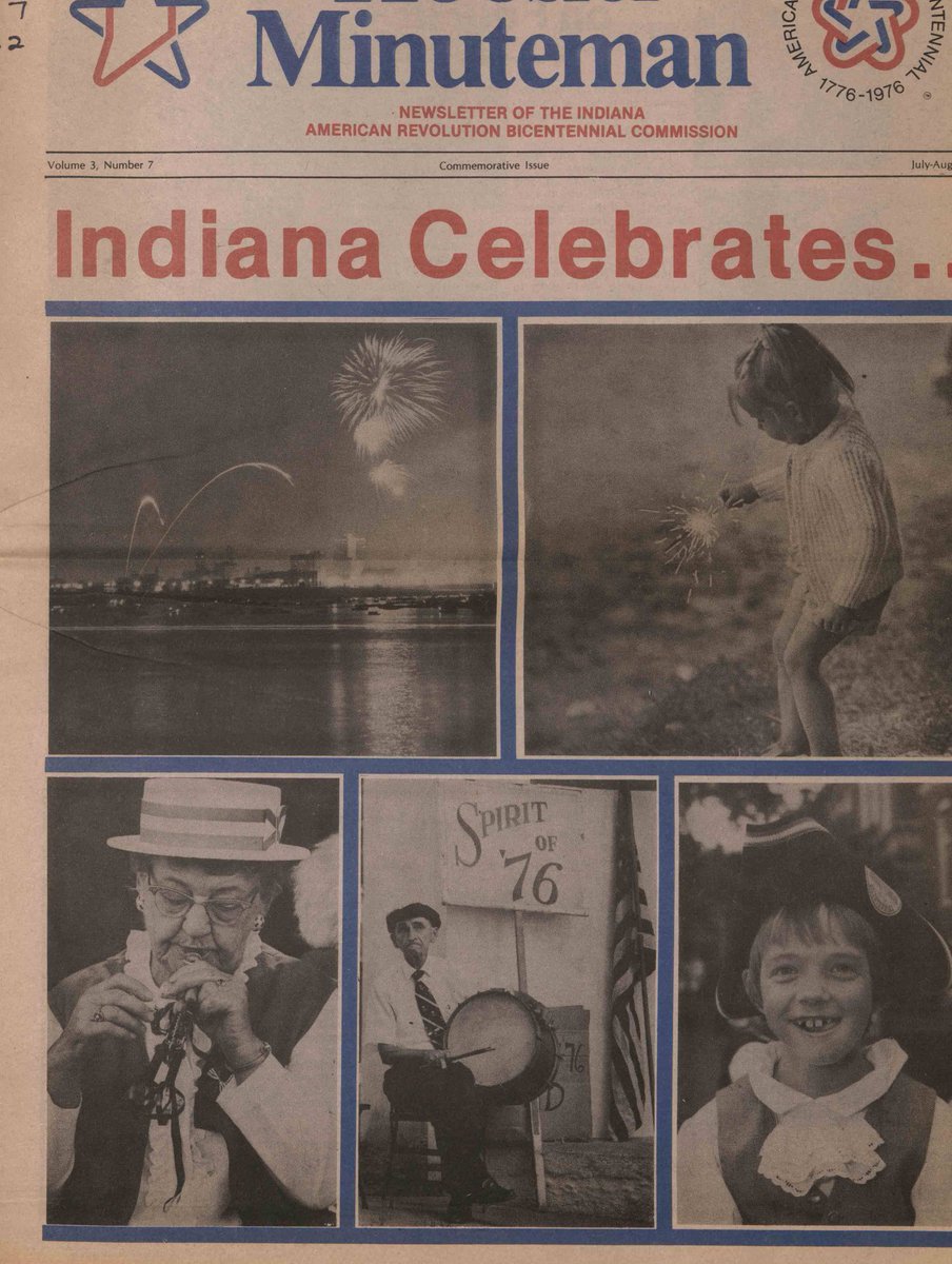 state_library's tweet photo. How did Hoosiers celebrate the American Bicentennial 50 years ago? Check out issues of the Hoosier Minuteman in the Indiana State Library's digital collections to find out. https://t.co/wQ42EZWsN9 #Indiana #bicentennial #celebrate https://t.co/03m4DeKQq2