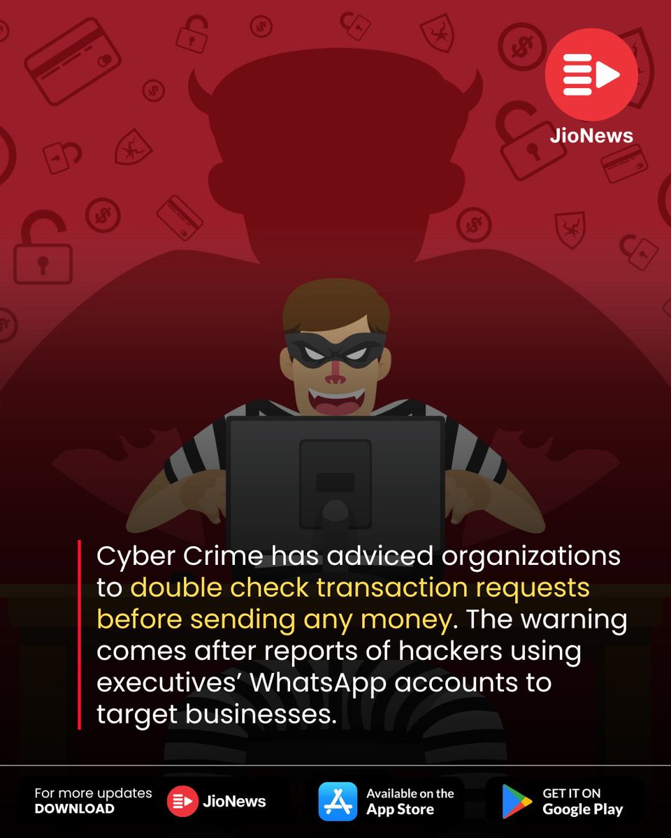 JioNews's tweet photo. 🚨 Cyber Crime has issued a warning about the "Boss Scam", a cyber fraud in which scammers get access to executives' WhatsApp accounts and use them to request money transactions from employees.

Swipe to understand how the scam works.

#CyberSecurity #BossScam #WhatsApp #CyberCrime #ScamAlert