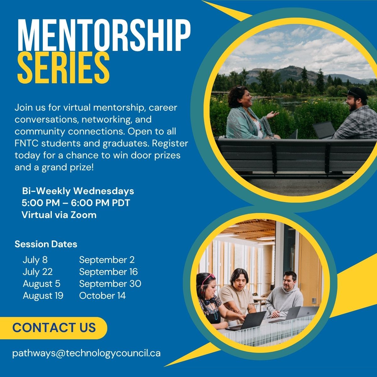 FN_TechCouncil's tweet photo. The 2026 FNTC Mentorship Series starts in less than 2 weeks!  This virtual series brings FNTC students, interns, and graduates together for mentorship, career conversations, and peer connection in a supportive space. 

REGISTER NOW ►
https://t.co/pzvXYBTJLa https://t.co/fTBiOmRxj8