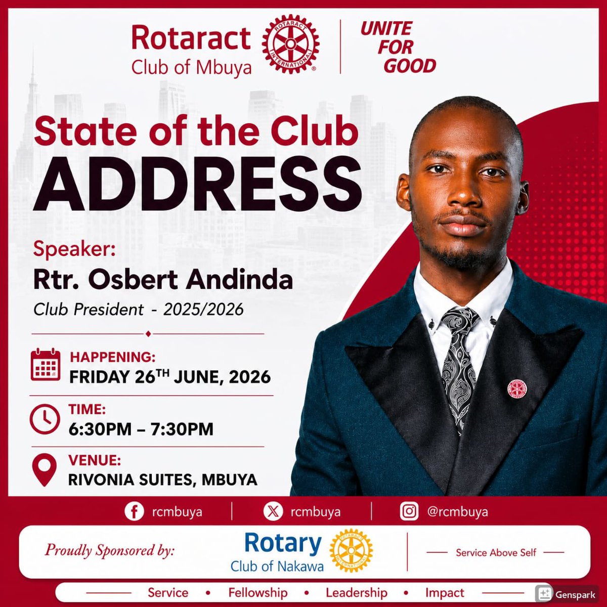 Rotaractmbuya's tweet photo. We shall have our final fellowship for the Rotary year 25/26. Looking forward to seeing y’all then https://t.co/gTTyqrn86T