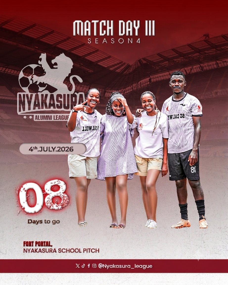 NyakasuraLeague's tweet photo. The name on the league. The pitch of legends. This July 4th, we return home to Nyakasura School. Welcome to Matchday 3 of Season IV —where history is made! https://t.co/0GDnqaQTy1