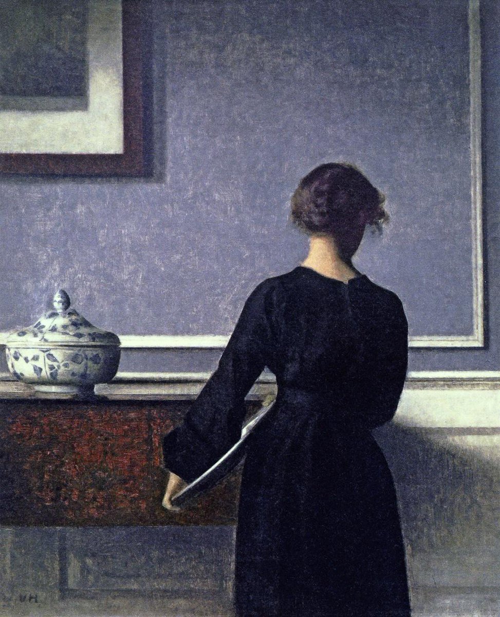 Havenlust's tweet photo. Interior with Young Woman from Behind 

Vilhelm Hammershoi https://t.co/HhrzgRitHo