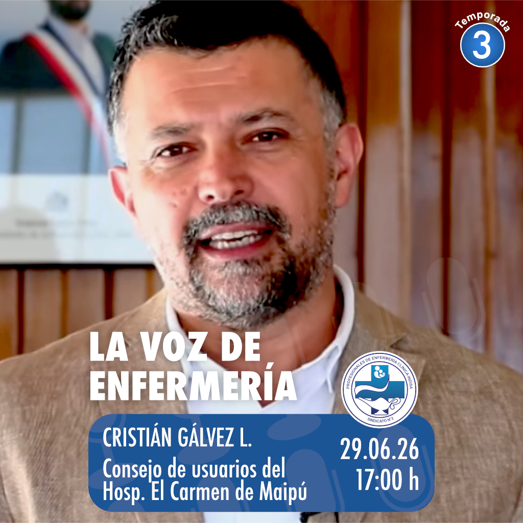EUIndisa's tweet photo. El lunes 29 a las 17:00 hrs conversamos con Cristián Gálvez sobre el Consejo de Usuarios del Hospital El Carmen de Maipú 🏥🤝 Espacios de participación ciudadana en salud https://t.co/aVwgoSW4kc
#lavozdeenfermería #EUIndisa https://t.co/FmGqwoJveD