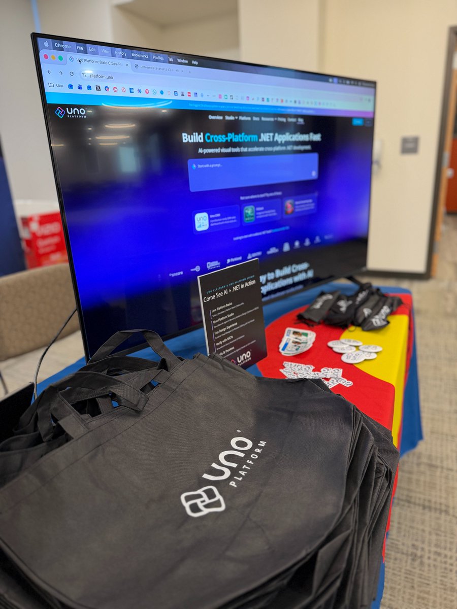 samidip's tweet photo. Morning from @DenverDevDay ☕️
Come talk to me all day at the @UnoPlatform booth 👋
We do X-Platform .NET with AI &amp; Design Tools.
Plenty of swag &amp; nerdy conversations await! https://t.co/4fp3QXrBw0