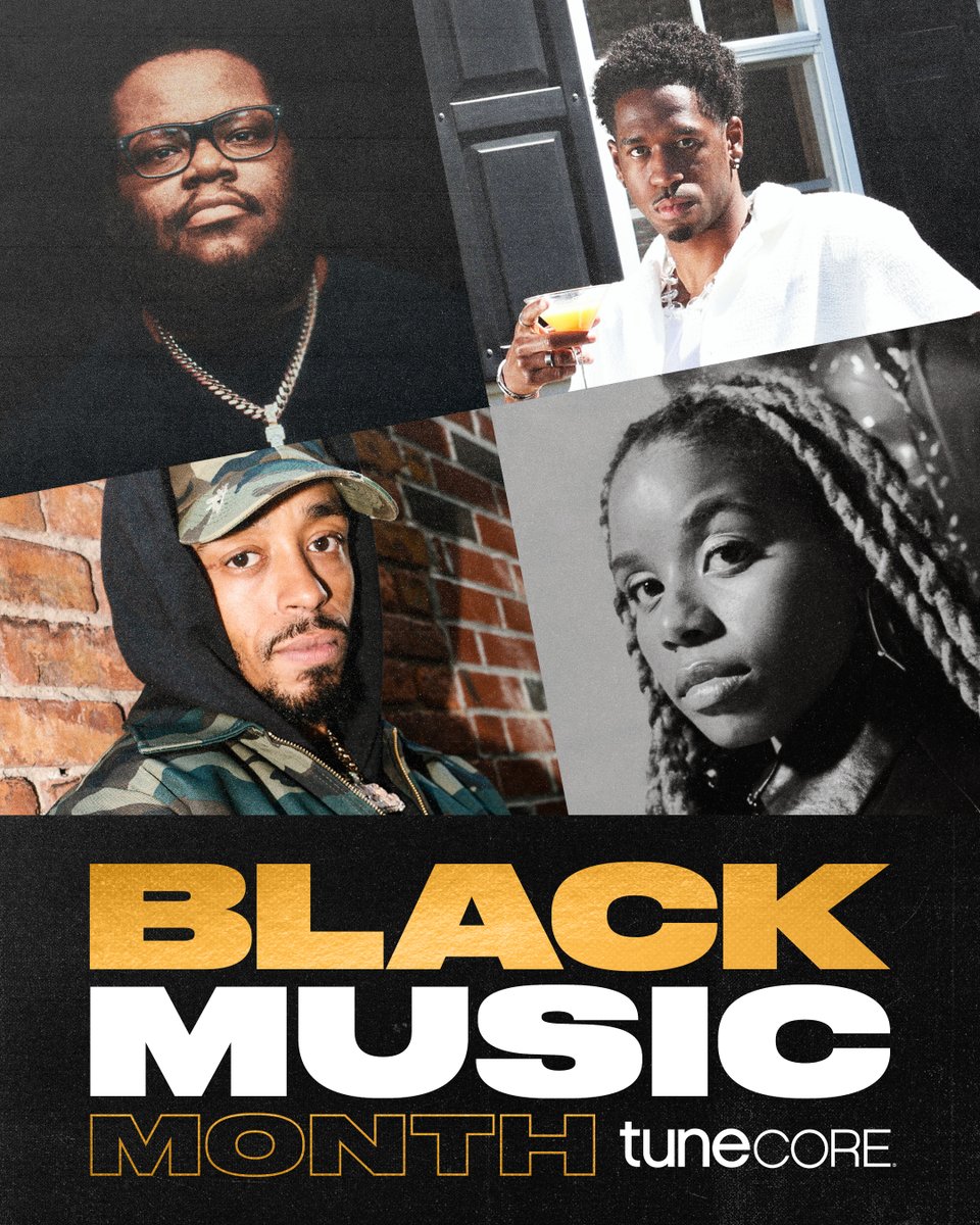 TuneCore's tweet photo. Black artists have always been at the forefront of music innovation, shaping genres, driving culture, and influencing generations of creators.

This Black Music Month, we’re highlighting independent artists who are building on that legacy and creating what’s next. Tap the link to listen to our curated playlist featuring @cozz, @tanerelle, @dyllonburnside, @singkirbysing and more. 

https://t.co/nqD3d3uBmw