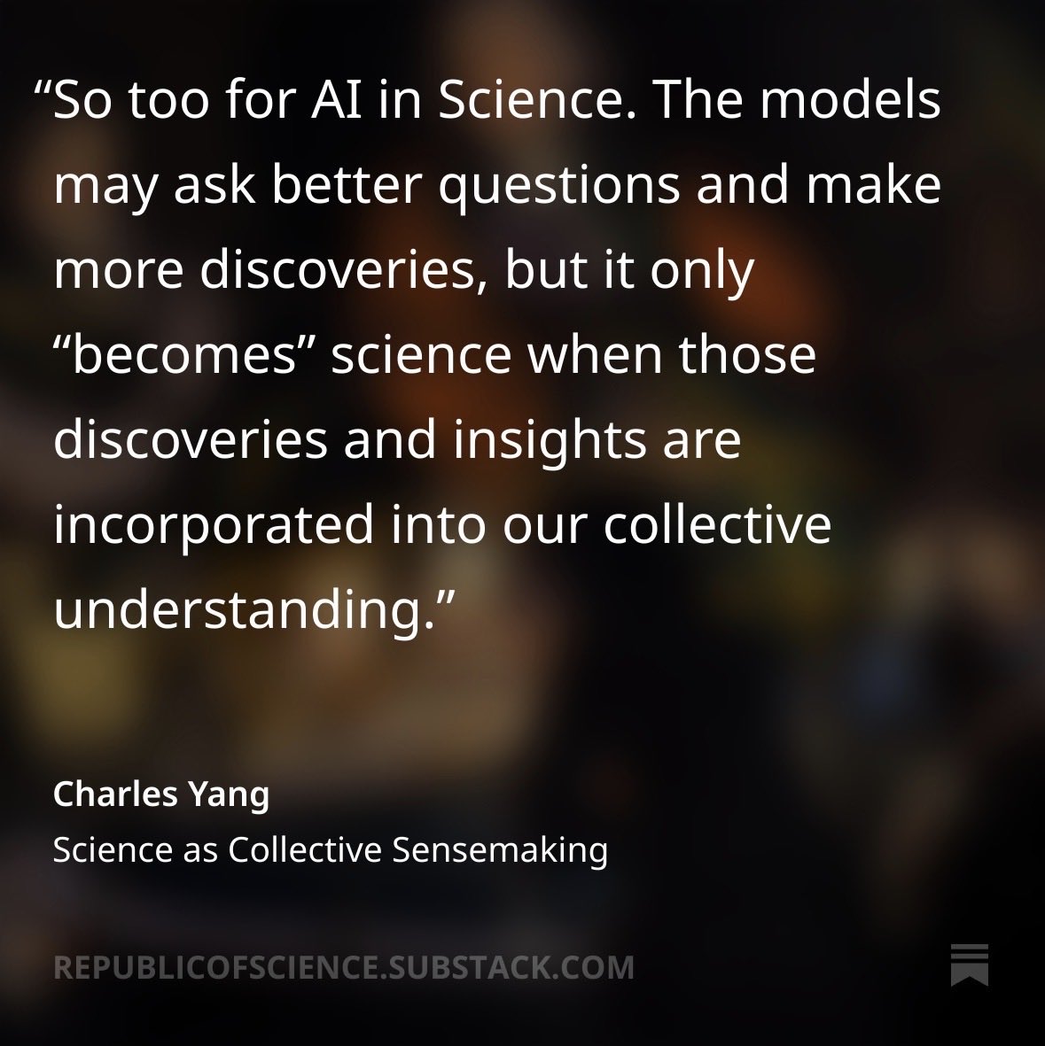 CabanaChemistry's tweet photo. And so research papers are likely here to stay even in the era of AI: as a way to communicate and promote the updates to our knowledge that build “science”

https://t.co/fT7okhpZYk https://t.co/Xff3mzY7FW