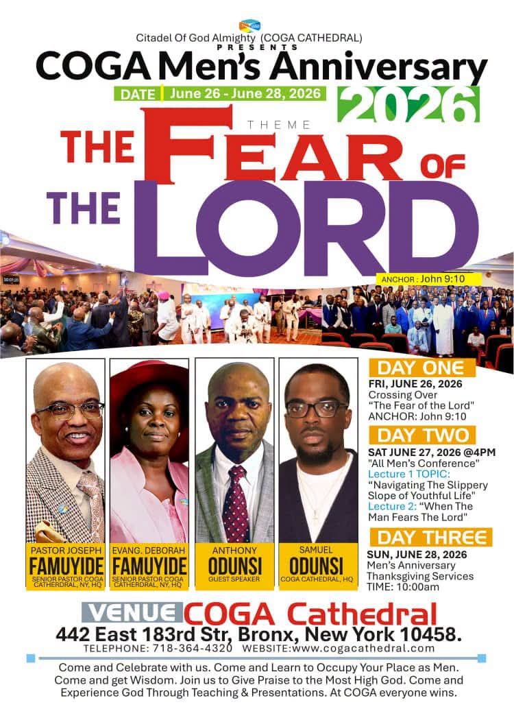 cogacathedral's tweet photo. Join us today in the church at 6:30pm for our Men's Anniversary Crossing Over Prayer.  Jesus will be waiting for you at the Altar. If you can pray, you will WIN!!! https://t.co/h6Bj5zmxHl